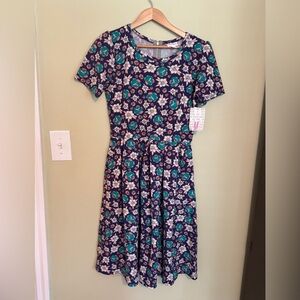 Floral Print Dress in Blue and Green